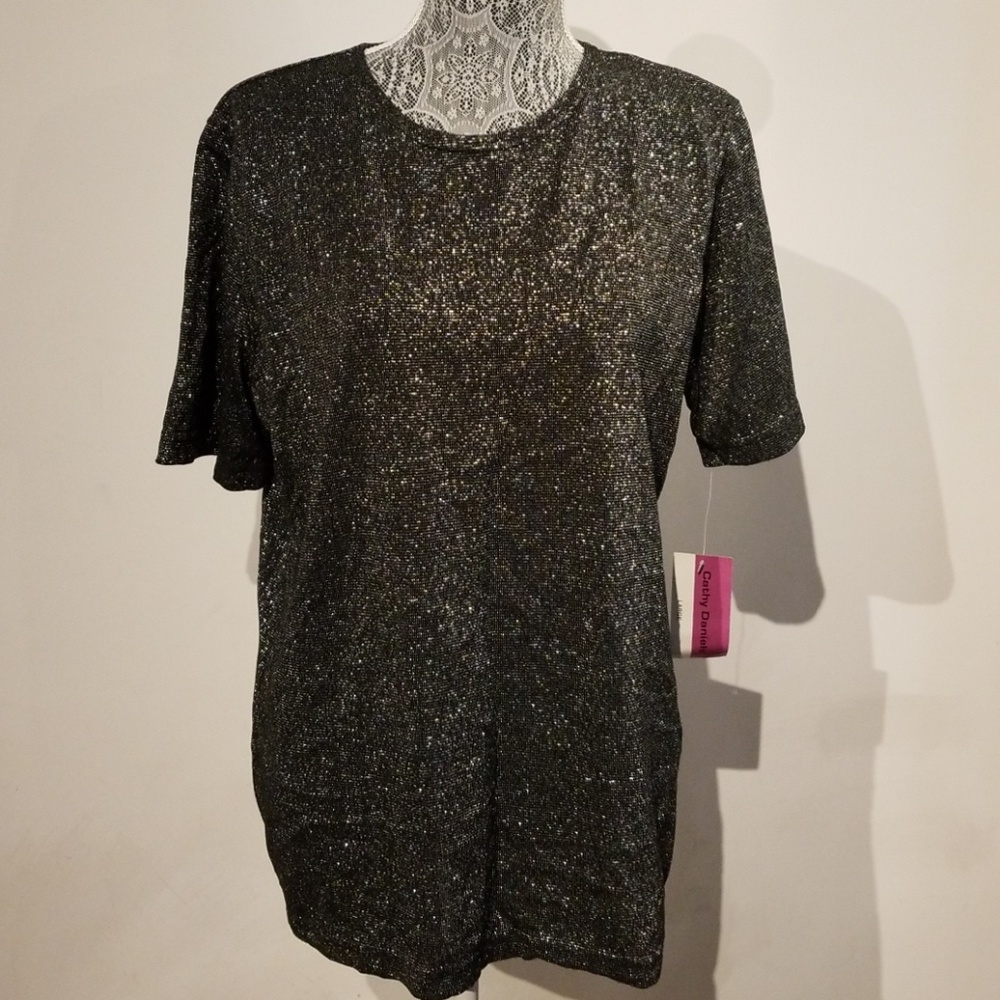 Cathy Daniels Blacky Shimmer Pullover Blouse